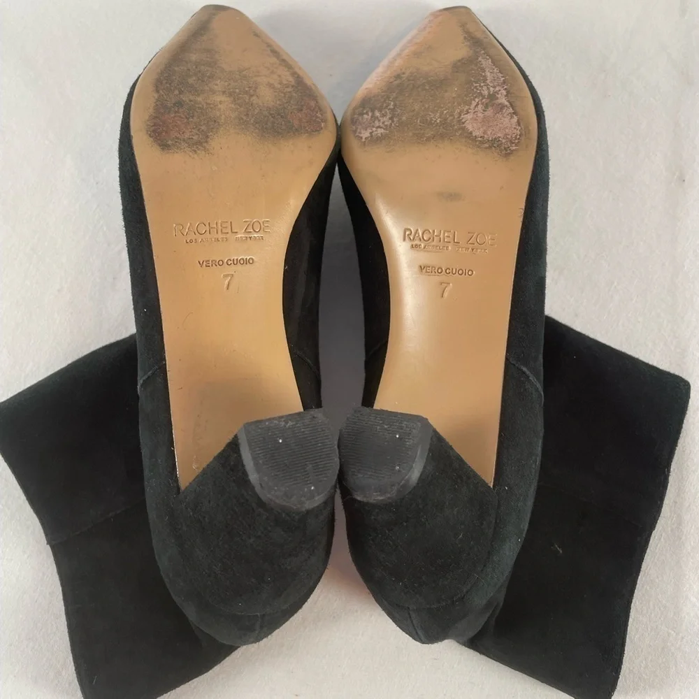 Rachel Zoe Ginz Suede Ankle Bootie in‎ Black Size 7